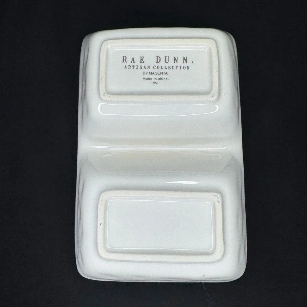 Rae Dunn White Ceramic Divided Dish